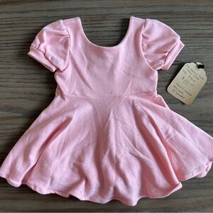 Sparkly Pink Puff Sleeve Kids Dress